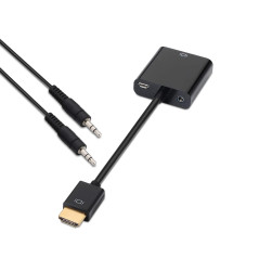 Aisens - Convertisseur HDMI vers Svga+Audio. Hdmi A/M-Svga/H+Jack 3.5/H. Noir.