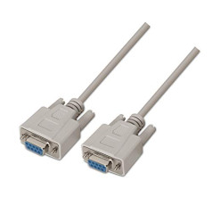 AISENS A112 – 0067 – Câble Null Modem de 1.8 m pour appareils de Communication equipados avec Port série, Couleur Beige