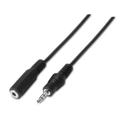 AISENS A128 – 0145 – Câble Audio stéréo avec Jack 3.5 de 1.5 m, Couleur Noir