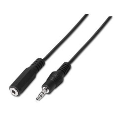 AISENS A128 – 0145 – Câble Audio stéréo avec Jack 3.5 de 1.5 m, Couleur Noir
