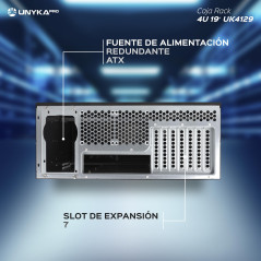 Aykach Rack Mout UK 4129 Format Chasis 4U 19 "ATX, 550 mm de Dos