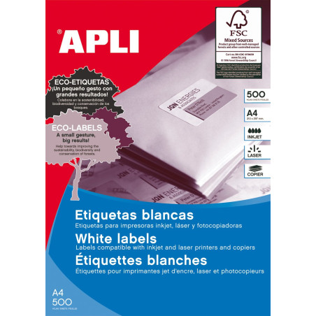 APLI 1781 Etiquettes 64.6 x 33.8 mm Blanc