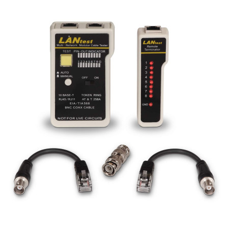 AISENS A142 – 0314 – testeador coaxial pour câble RJ11/RJ12/RJ45, Couleur Beige