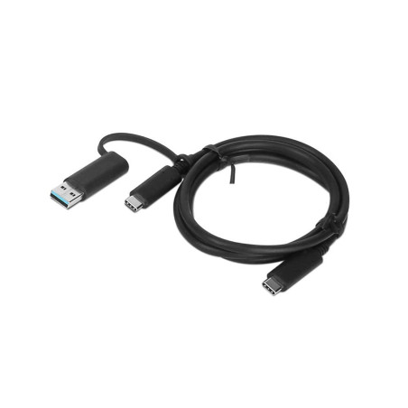 Lenovo USB-C HYBRIDE avec USB-A, 4X90U90618, noir, 3 pieds