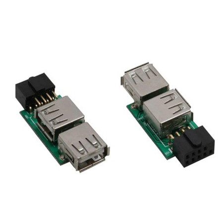 InLine USB 2.0 Adapter - 2X Buchse A Auf Pfostenanschluss 1 pièce