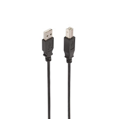 Câble d'imprimante Ewent Black USB 2.0, 3 mètres, Tibo A mâle vers Type B mâle