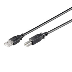 Câble d'imprimante Ewent Black USB 2.0, 3 mètres, Tibo A mâle vers Type B mâle