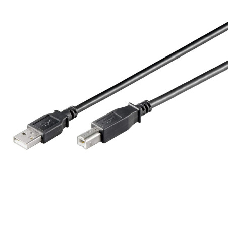 Câble d'imprimante Ewent Black USB 2.0, 3 mètres, Tibo A mâle vers Type B mâle