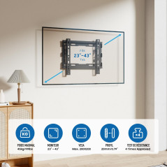 Ewent Support Mural pour TV EW1501 Noir