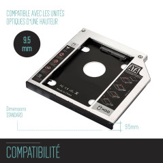 Ewent EW7003 Adaptateur HDD/SD SATA Iii pour Drive Cd/Dvd/Blu-ray Hauteur 9,5 mm