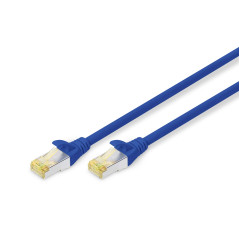 DIGITUS Câble LAN Cat 6A - 3m - RJ45 Câble réseau - S/FTP Blindé - Compatible Cat-6 & Cat-7 - Bleu