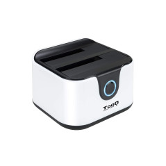 TooQ TQDS-802BW - Station d'accueuil double baie SATA pour disques de 2.5" et 3.5", USB 3.0 et USB 2.0 HOST, fonction CLONE offl