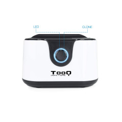 TooQ TQDS-802BW - Station d'accueuil double baie SATA pour disques de 2.5" et 3.5", USB 3.0 et USB 2.0 HOST, fonction CLONE offl