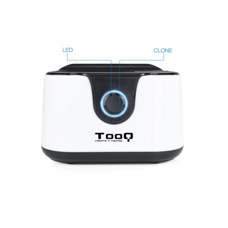 TooQ TQDS-802BW - Station d'accueuil double baie SATA pour disques de 2.5" et 3.5", USB 3.0 et USB 2.0 HOST, fonction CLONE offl