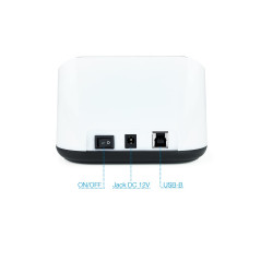 TooQ TQDS-802BW - Station d'accueuil double baie SATA pour disques de 2.5" et 3.5", USB 3.0 et USB 2.0 HOST, fonction CLONE offl