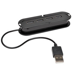 TrippLite by Eaton Hub Ultra Slim avec 4 Ports USB 2.0, Transfert de données 480 Mbs, Câble USB 2.0 intégré, Jusqu’à 1,5 A de Ch