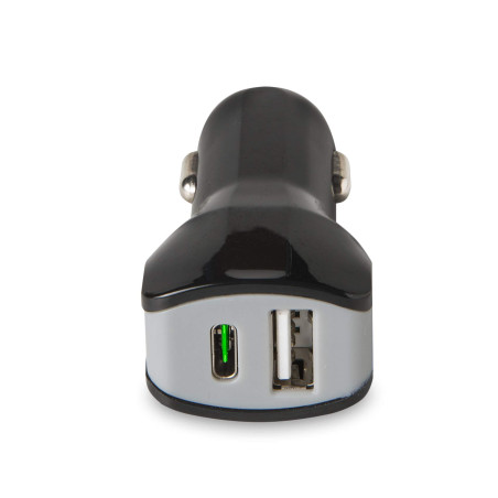 Celly Chargeur Auto 2 Ports USB Type C USB Noir
