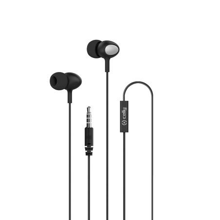 Celly UP500BK écouteur Binaural avec Fil Noir Casque et Micro - Casques et micros (avec Fil, écouteur, Binaural, Intra-aural, No