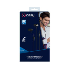 Celly UP500BK écouteur Binaural avec Fil Noir Casque et Micro - Casques et micros (avec Fil, écouteur, Binaural, Intra-aural, No