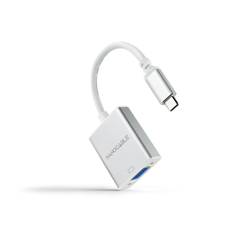 NANOCABLE 10.16.4101 Convertisseur USB-C vers VGA 10cm Aluminium