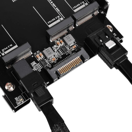 SilverStone SST-SDP12 - Support de montage 3.5 "à 2x M.2 SATA et 1x M.2 NVMe SSD