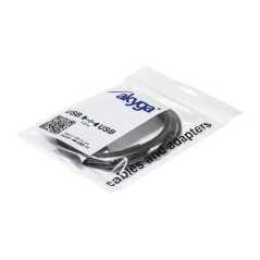 AKYGA AK USB 11 connecteur/câble de données USB 2.0 Mâle A vers Mâle A Noir 1,8 m