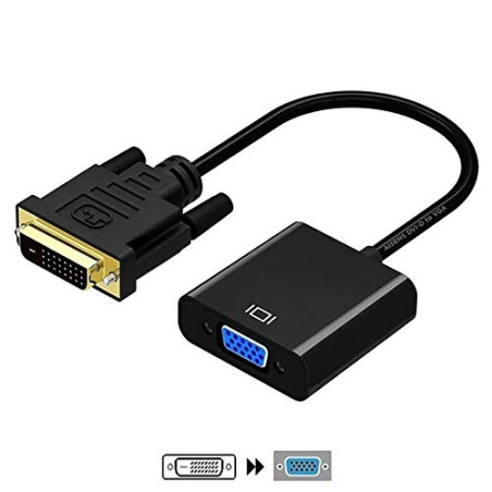 AISENS ADAPTADOR DVI 24+1/M A VGA HDB15/H A147-0352 CONECTORES DVI 24+1 Macho/VGA HEMBRA USB Micro-B Negro 10 CM