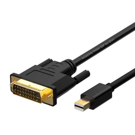 AISENS A125-0363 Câble convertisseur mini dp vers DVI, mini dp mâle vers DVI mâle Noir 2,0 m