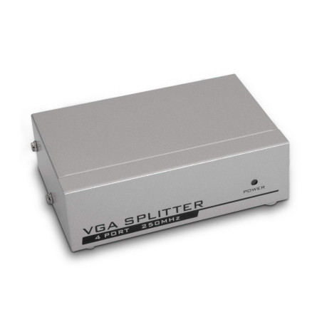 AISENS A116 – 0085 – Duplicador SVGA pour 4 Moniteurs avec Alimentation, Couleur Argent