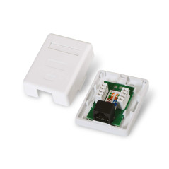 AISENS A138 – 0296 – ROSETA de superficie RJ45, Blanc