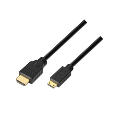 AISENS Cable HDMI A Mini HDMI A119-0115 CONECTORES A-Macho/C-Macho Alta VELOCIDAD Con ETHERNET SOPORTA FHD/UHD/HD/3D 3M Negro