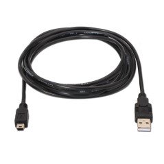 AISENS A101-0026 Câble USB 2.0 3 m pour téléphones Portables et appareils Photo numériques Noir