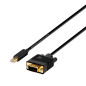 AISENS A125-0362 Câble convertisseur mini dp vers VGA, mini dp mâle vers VGA mâle Noir 2,0 m AISENS A125-0362 Câble convertisseur mini dp vers VGA, mini dp mâle vers VGA mâle Noir 2,0 m