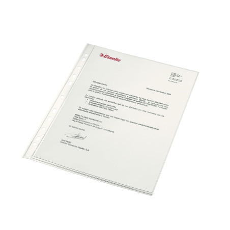 ESSELTE 46108 - Fundas portadocumentos COPYSAFE PP Cristal con refuerzo 80 micras (caja 100 ud.) DIN A4. 11 taladros