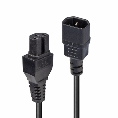 Lindy 30314 Rallonge Secteur C14 vers C15, 2m Noir
