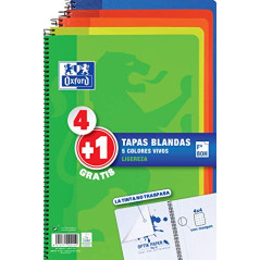 Cahier Oxford Multicouleur 80 Volets Din A4 (5 Unités)