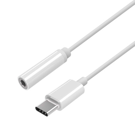Aisens A109-0384 Convertisseur USB-C vers Audio Style Apple USB-C/M-Jack 3,5/H Blanc 15 cm