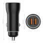 Chargeur tech one tech 2.4 voiture allume-cigare double pour iphone/USB micro/type-c couleur noir Chargeur tech one tech 2.4 voiture allume-cigare double pour iphone/USB micro/type-c couleur noir