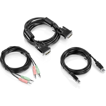 Trendnet TK-CD10 câble kvm Noir 3 m - Câbles kvm (USB, USB, DVI-I, Noir, 3 m, 500 g)