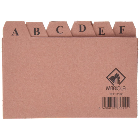 Mariola 3102 Index alphabétique 24 positions Carton 125 x 75 mm