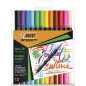 BIC Intensity feutre d'écriture Double Pointe et Corps Noir Mat - Couleurs assorties, Pochette de 12 BIC Intensity feutre d'écriture Double Pointe et Corps Noir Mat - Couleurs assorties, Pochette de 12