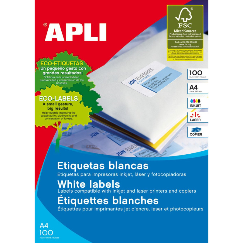 Etiquettes blanches format 70x30mm par 2700