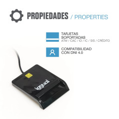 iggual Lecteur de cartes ID DNI SIP USB 2.0 noir