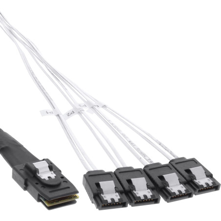 Inline 27620 Mini SAS Cable SFF8087 to 4x SATA, 1: 1, OCR 0.5 m