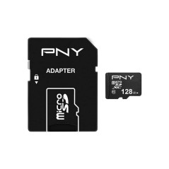PNY Performance Plus Carte Mémoire microSDXC 128 Go + Adaptateur SD, Classe 10