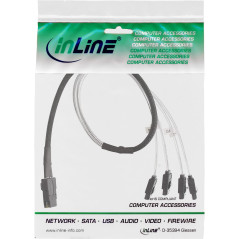 Inline 27620 Mini SAS Cable SFF8087 to 4x SATA, 1: 1, OCR 0.5 m