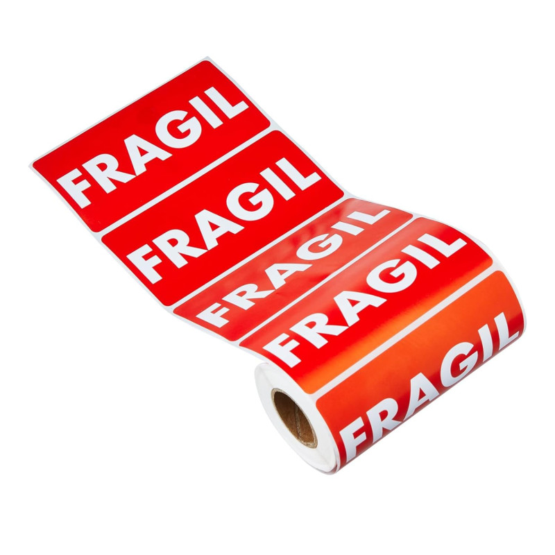 PKA 16411-Rotolo da 200 etichette "fragile", 200 Pezzi PKA 16411-Rotolo da 200 etichette "fragile", 200 Pezzi
