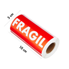 PKA 16411-Rotolo da 200 etichette "fragile", 200 Pezzi