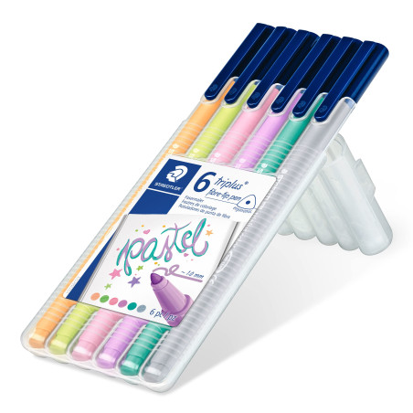 Staedtler Triplus Color 323, Feutres De Couleur "My Pastel Colours", Pointe De 1 Mm, Pour Écriture Et Coloriage, Étui Chevalet A