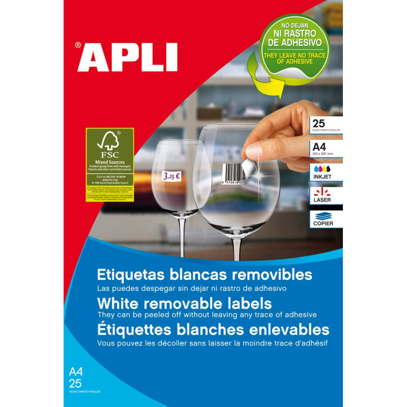 APLI 10314 – Étiquettes adhésives 45 x 8 mm